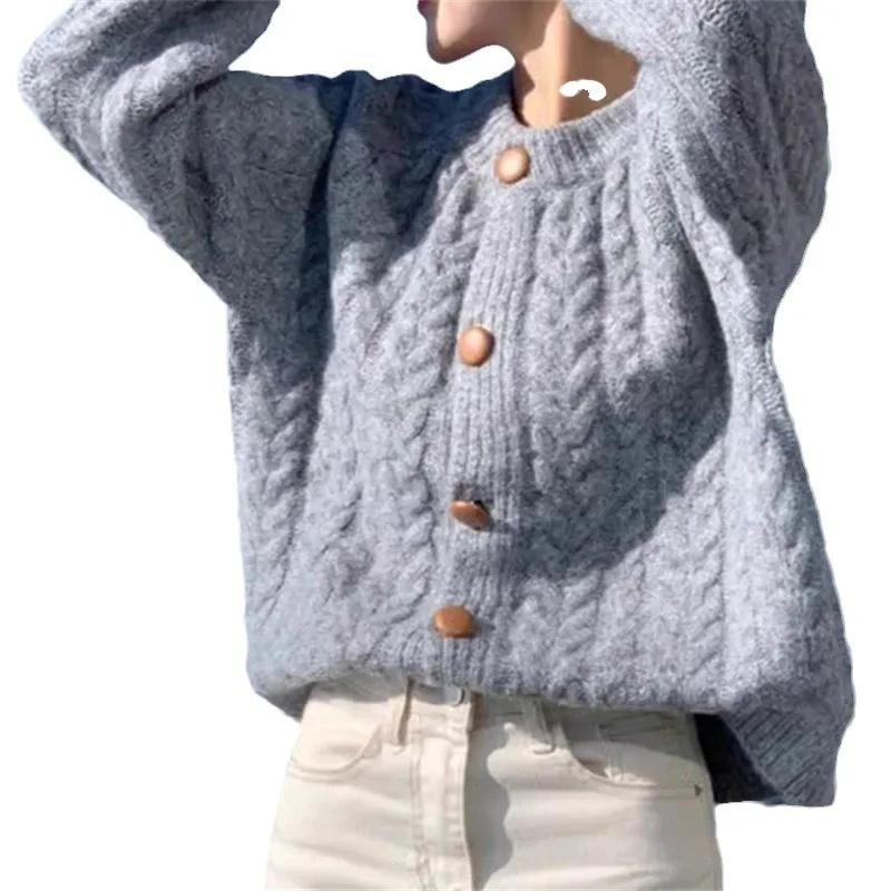 

Female Sweater Knit Femme Pullover Top Winter Warm Women's 2024 New Knitting Tops Cardigans Ladies Casual Fashion Pullover Q103