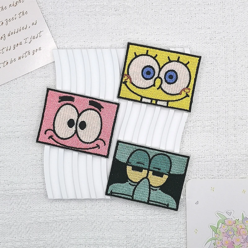 Fashion Trend Cartoon Patrick Star Squidward Tentacles Delicate Embroidery Patch Clothing Repair Subsidies Decorative Stickers