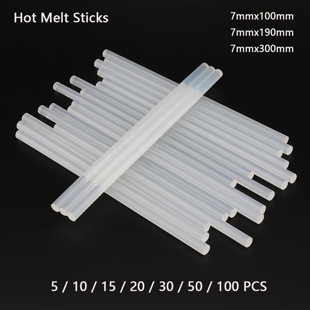 

Hot Melt Gun Glue Sticks 7mm 5-100pcs/Lot Transparent Strong Visco Home Gun Adhesive DIY Tools Repair Alloy Tool Accessories