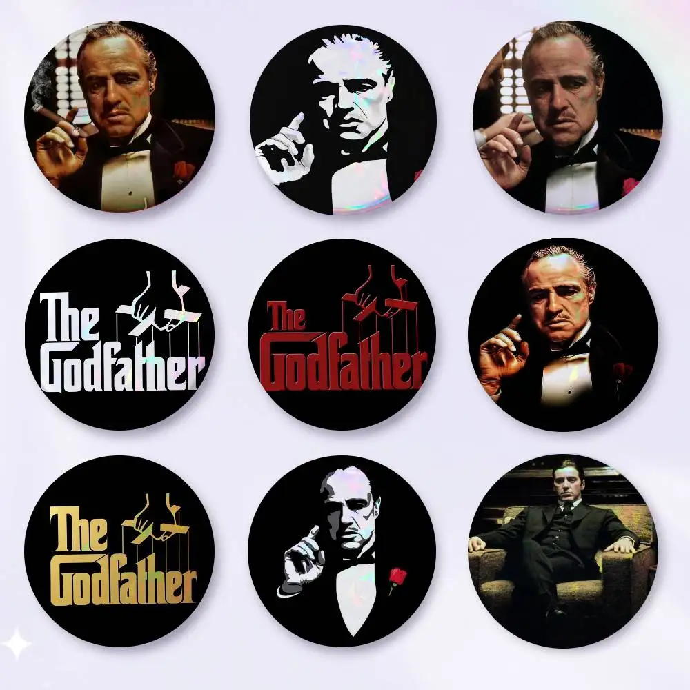 A-G-Godfather-S 75x75 25x25 Mm Cartoon Round Brooches On Backpack Shirt Accessories Jewelry Badge Gift For Friends