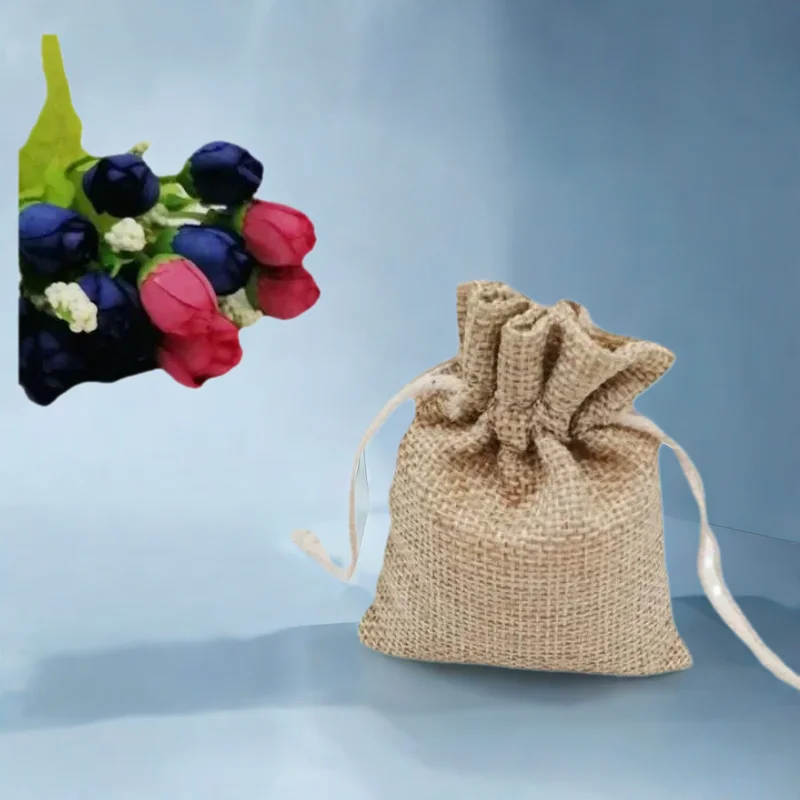 50pcs Jute Bags Gift Drawstring Pouch Gift Box Packaging Bags For Gift Linen Bags Jewelry Display Wedding Sack Burlap Bag Diy