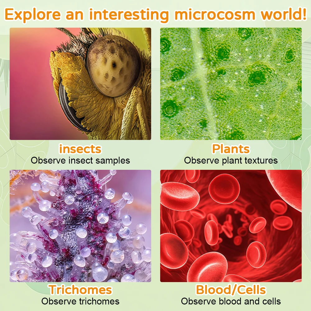 مجهر للأطفال مجهر محمول باليد للفتيات مجهر رقمي ألعاب علمية تعليمية هدايا عيد الميلاد والكريسماس