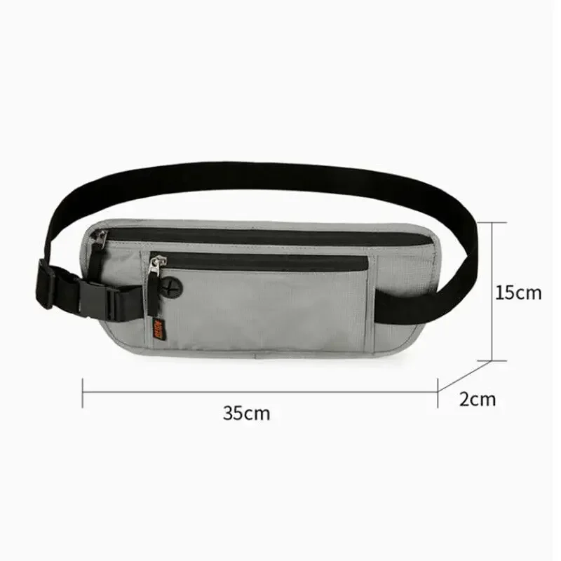 RFID Blocking Waterproof Sport Travel Phone Money Belt Bag Fanny Packs Men Women Hidden Wallet Passport Holder Bag Big Capacity