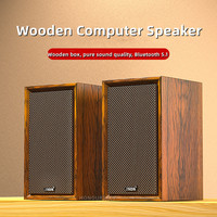 Wooden Home Multi-media Computer Speakers USB Wired Desktop Notebook 2.0 Stereo Surround Heavy Bass Bluetooth 5.0 Loudspeaker