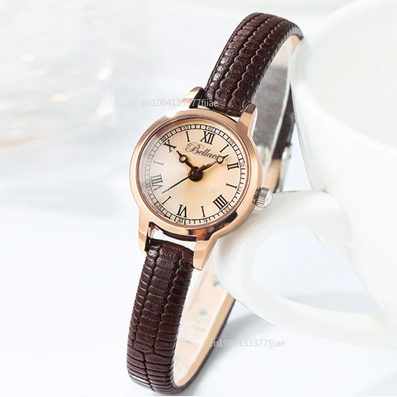 2024 Classic Simple Women Watch Roman Numeral Dial Luxury Rose Gold Watch Case  Lady Wristwatch Holiday Best Gift Relojes