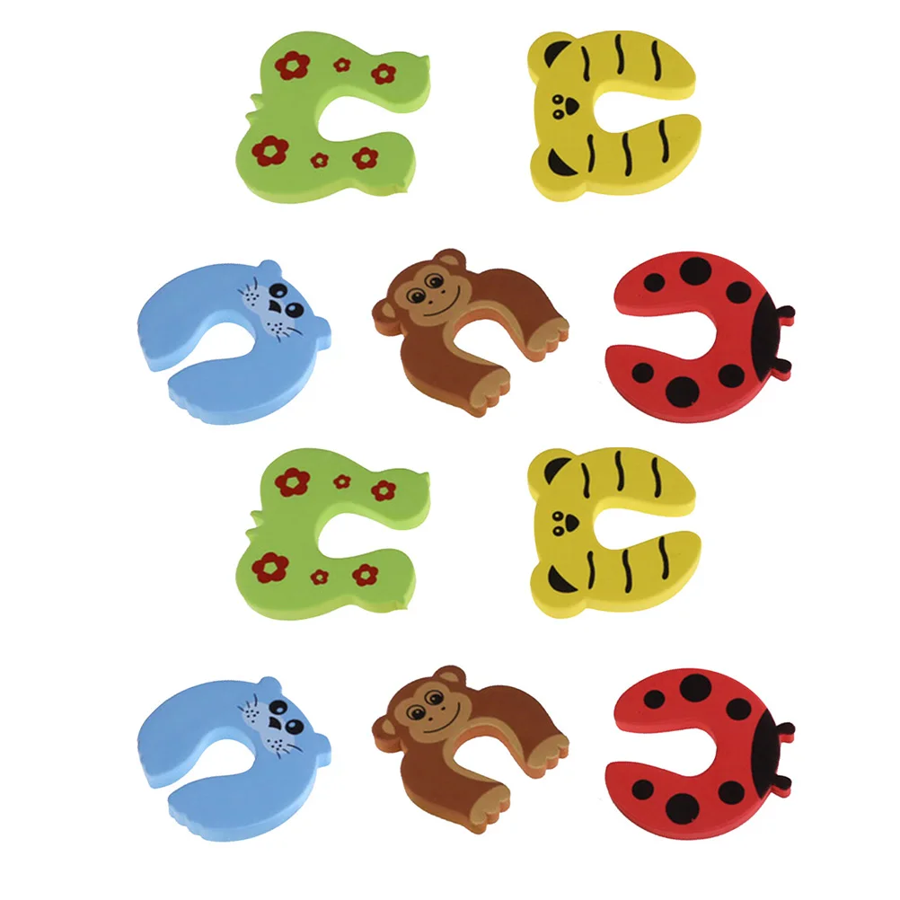 

10pcs Cartoon Door Anti-pinch Finger Guard Stopper Baby Proofing Guards EVA Material Safe Durable Protects Hands