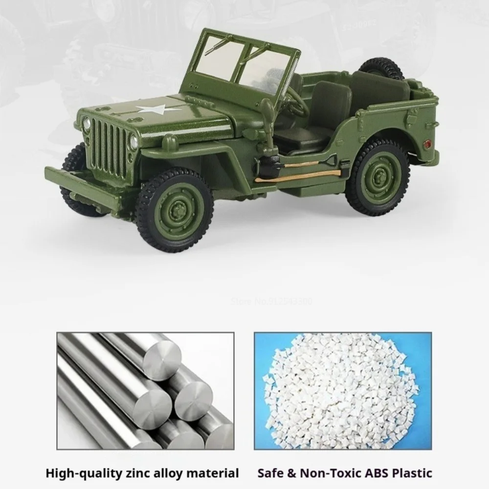Scale 1:43 Tactical Off-road Vehicle Model Car Toy Slide Forward Metal Body Realistic Static Design Cars Models Collectible Item