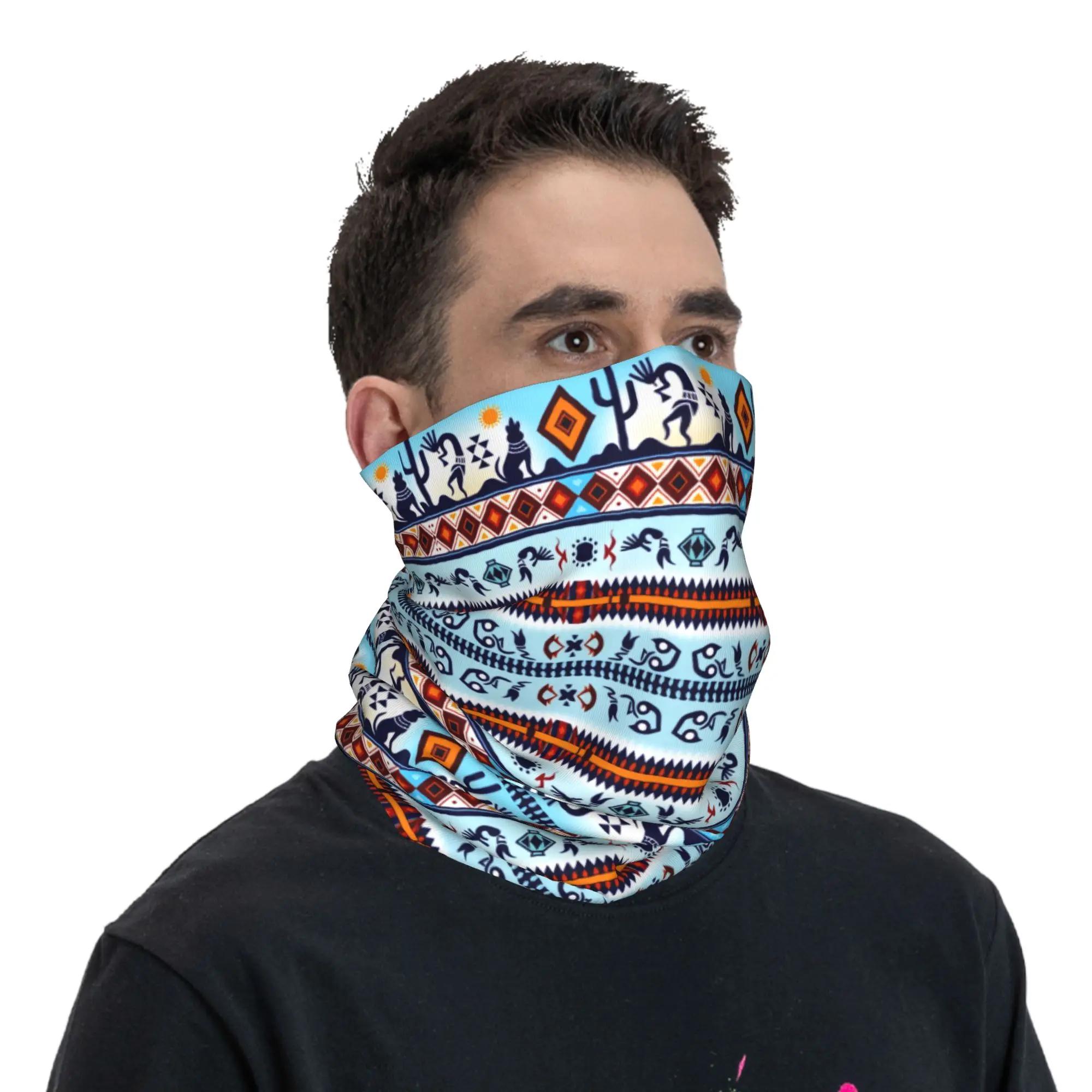 Bandana Kokopelli Hohokam Kustom, Penutup Leher, Pelindung UV, Syal Wajah, Penutup Kepala untuk Wanita dan Pria, Budaya, Tube Balaclava
