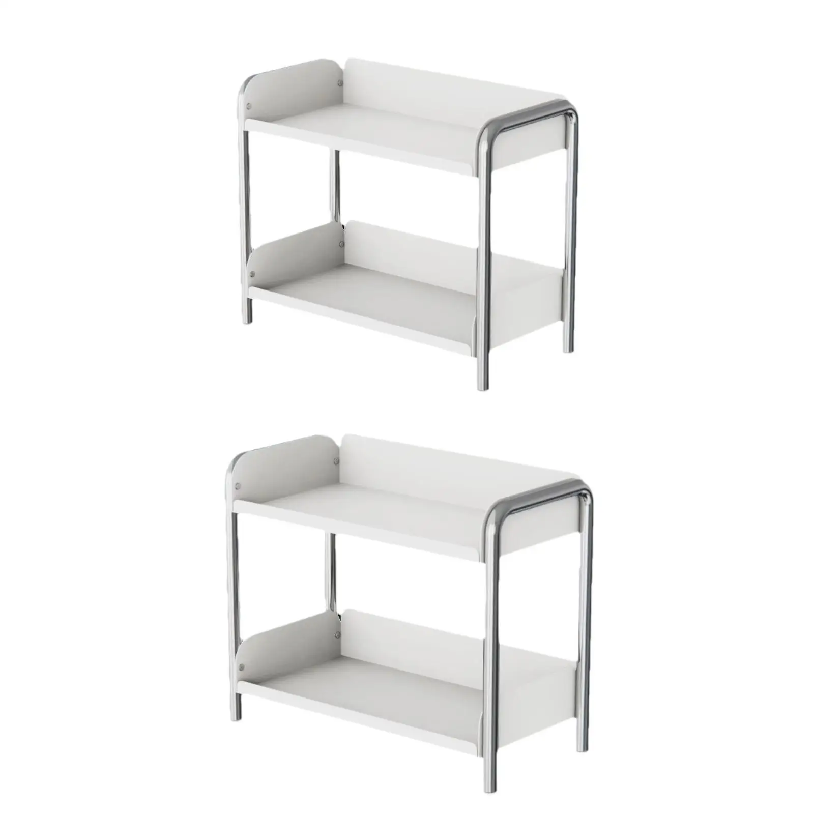 

Countertop Storage Shelf Double Layer Organization Cosmetic Holder Standing for Bathroom Desktop Tabletop Dressing Table Office
