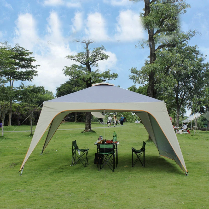 

Large Space Sunshade Silver Coated Fabric Sunscreen Rainproof Outdoor Camping Family Tourist Pergola Can Attach Removable Walls