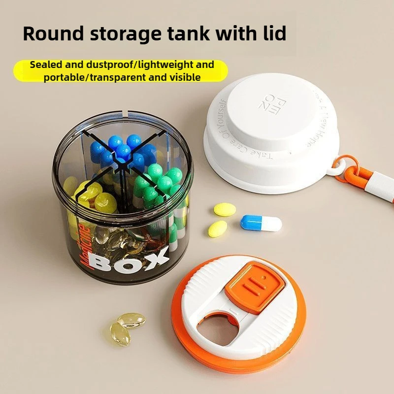 Pill Box Pill Case 4 Grids Tablet Pill Organizer Case Dispenser Travel Tablet Holder Container Medicine Drug Storage Box