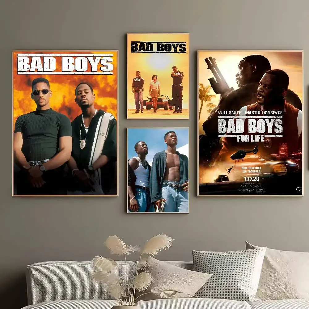Bad Boys Movie Poster HD Posters Self-adhesive Waterproof Ideal For Living Room Bedroom Bar Decoration