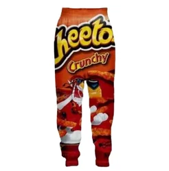 Yeni erkekler/kadınlar sıcak Cheetos 3D baskılı rahat pantolon moda Streetwear erkekler gevşek spor uzun pantolon K06