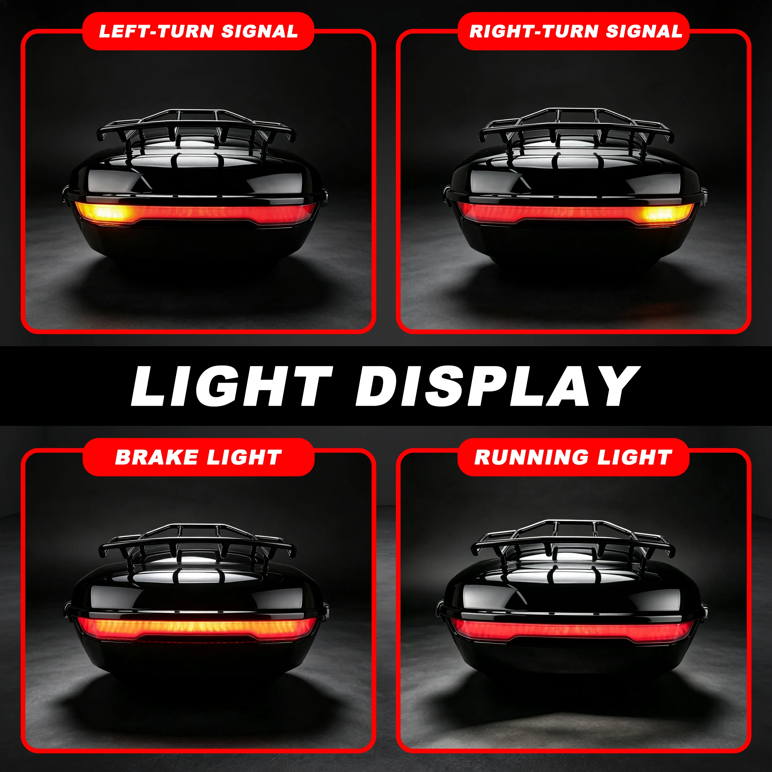 Motorcycle LED Tour Pak Rear Light Multi‑Function Brake Turn Signal Lamp For Grand Tour Pak Harley Davidson Touring 2023.5‑25