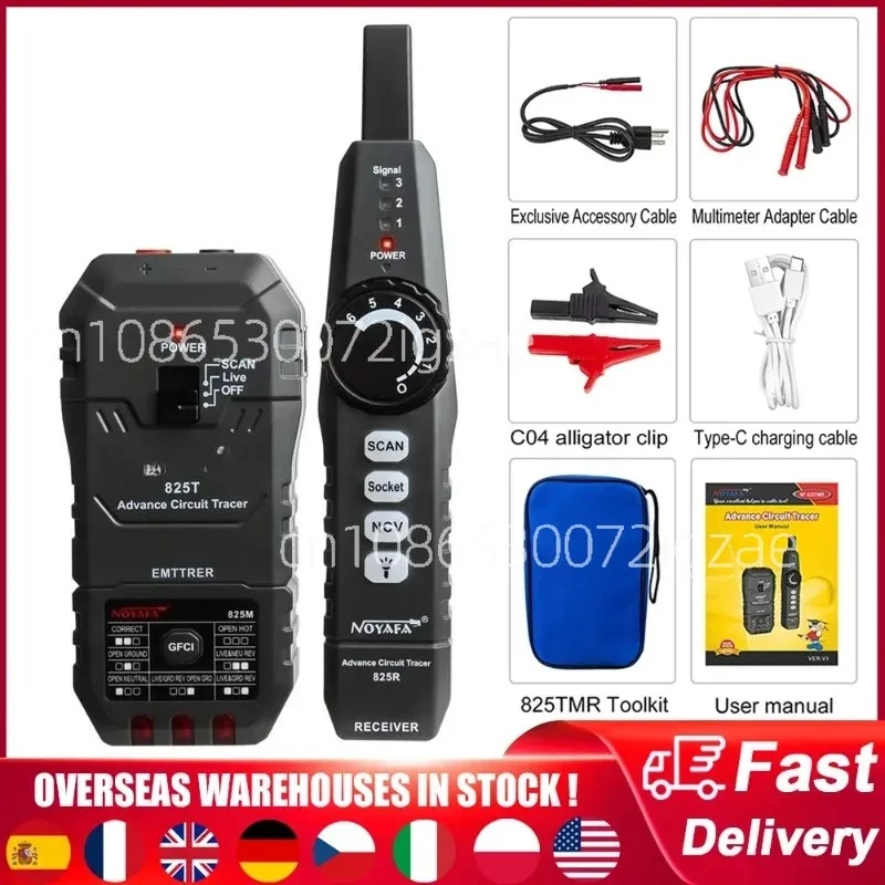 NF-825 TMR Optical Wire Meter Tracer Digital Network Cable Tester Rj45 Network Line Finder Multifunctional Wire Tracker