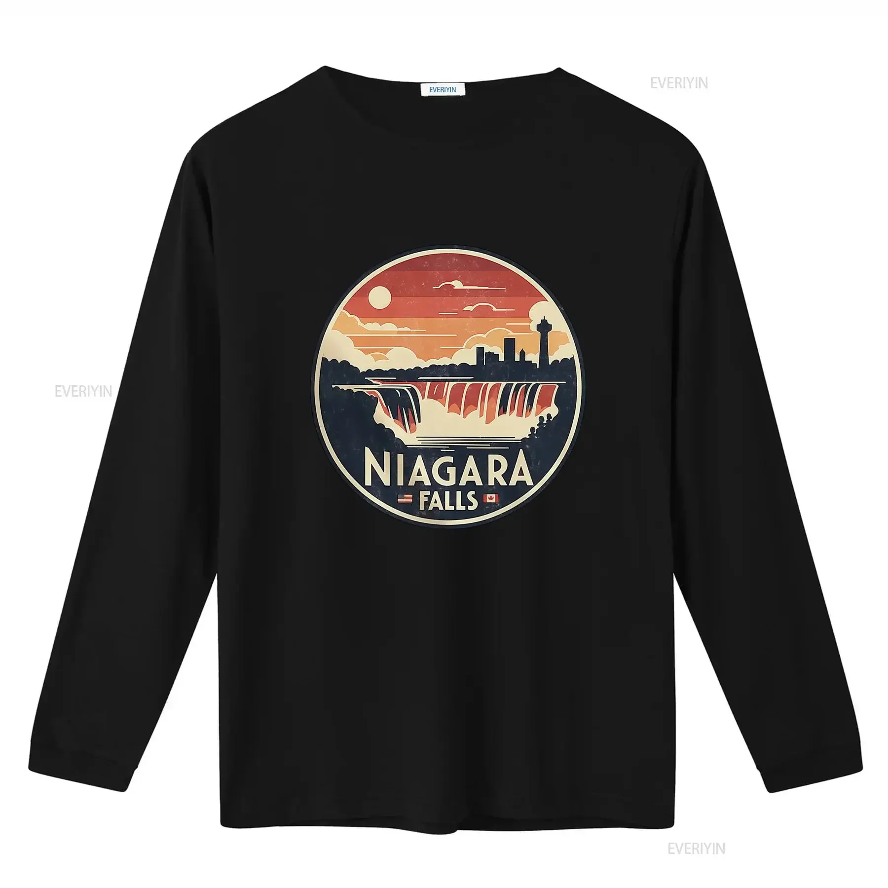 Niagara Falls T Shirt for Family Travel Vacation New York State Ontario Canada Crewneck Waterfall Lovers vintage Washed Unisex