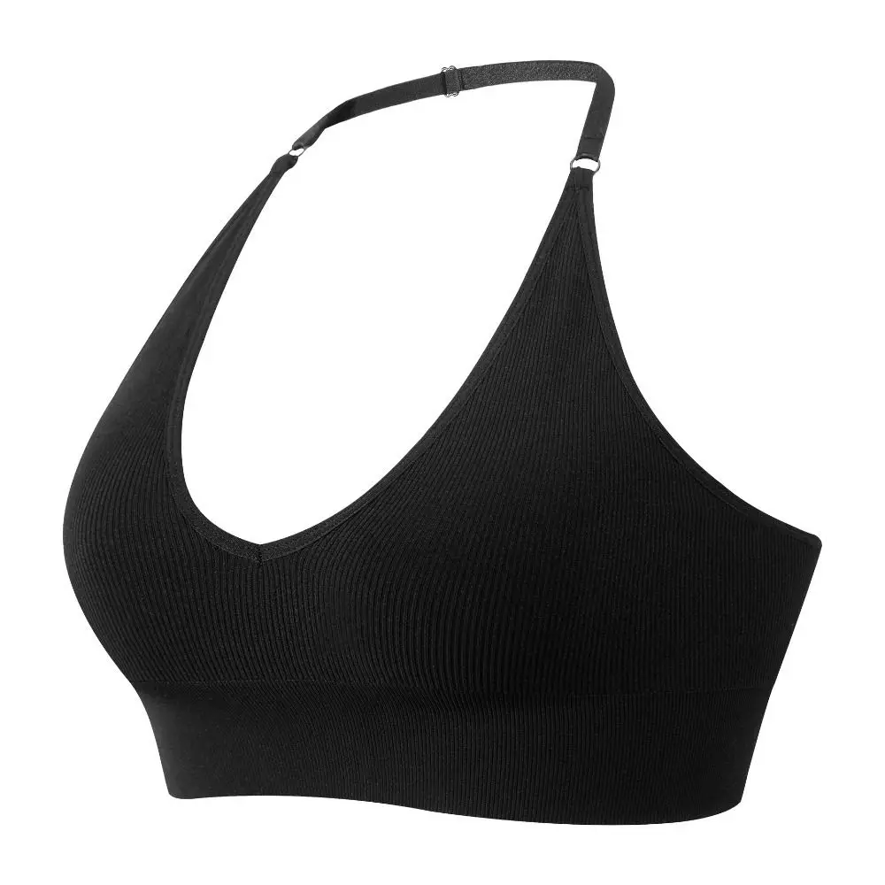 Padded Sports Bras for Women Push Up Deep V Sexy Adjustable Halter Backless Running Workout Yoga Bra Supportive Bralettes