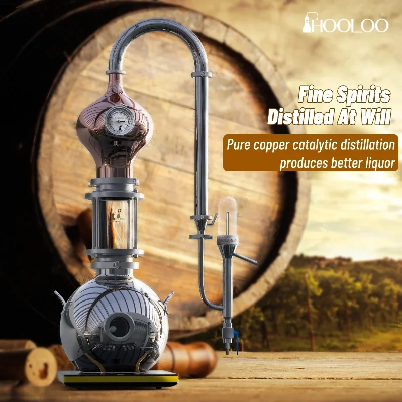 جهاز تقطير الكحول من النحاس Moonshine للزيت العطري جين فودكا ويسكي