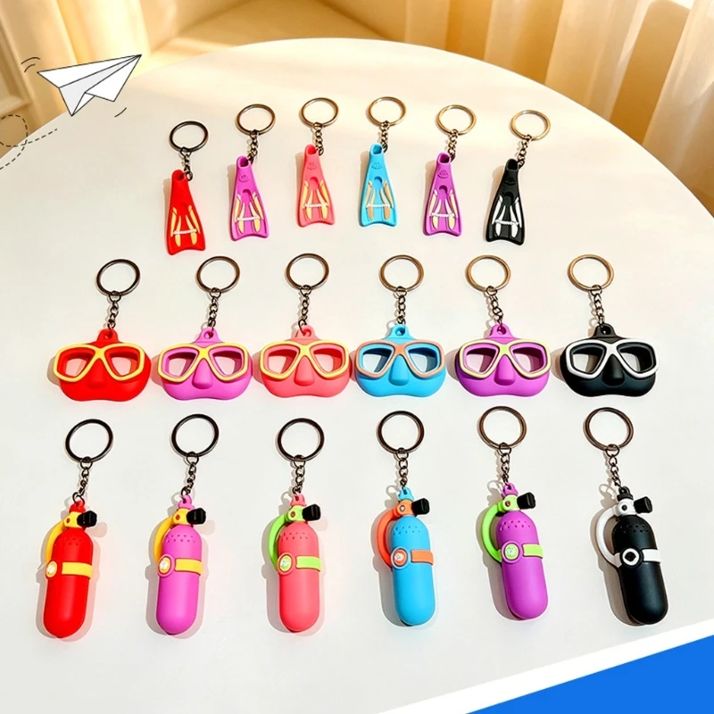 N5KA Ocean Theme Ring Set with Clip Wrist Strap and Mini Diving Pieces for Backpacks, Bags and Organization