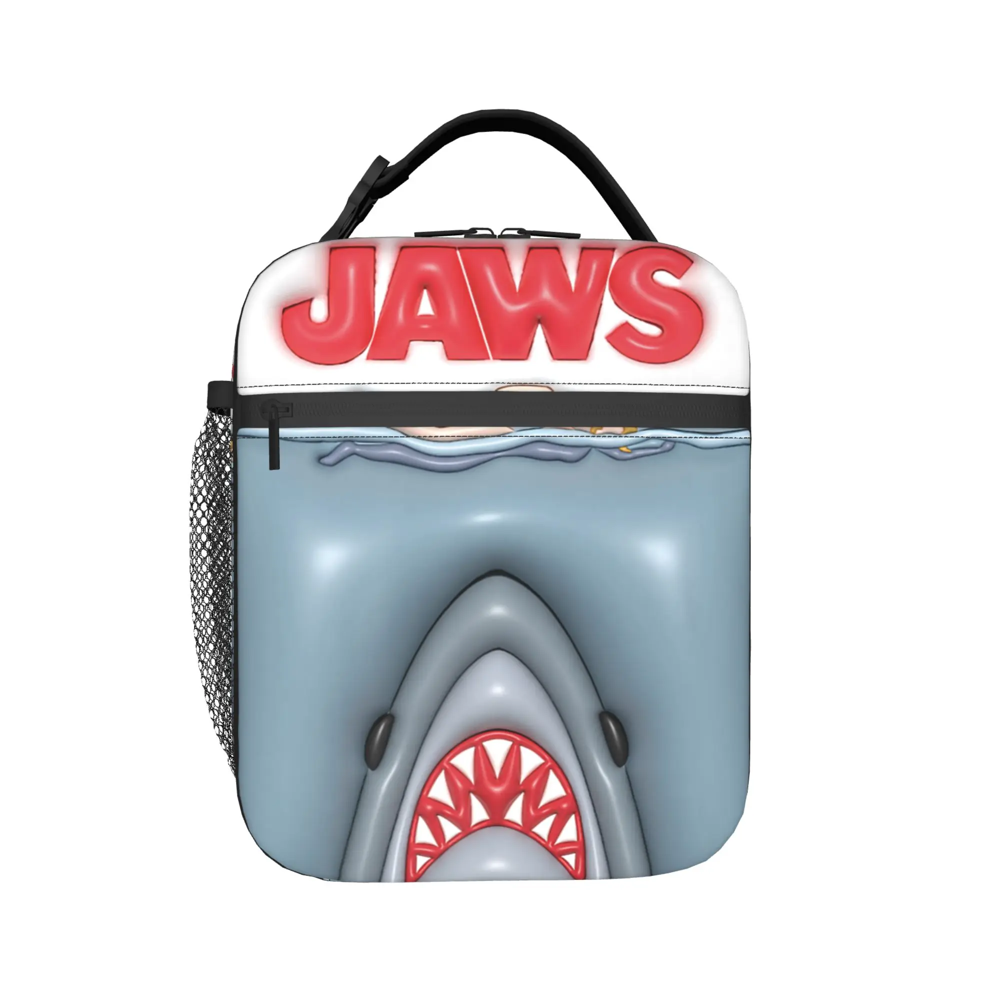 Jaws 50th Anniversary Poster  Lunch Bag For Women  Print Travel Lunch Box Vintage Portable Oxford Cooler Bag