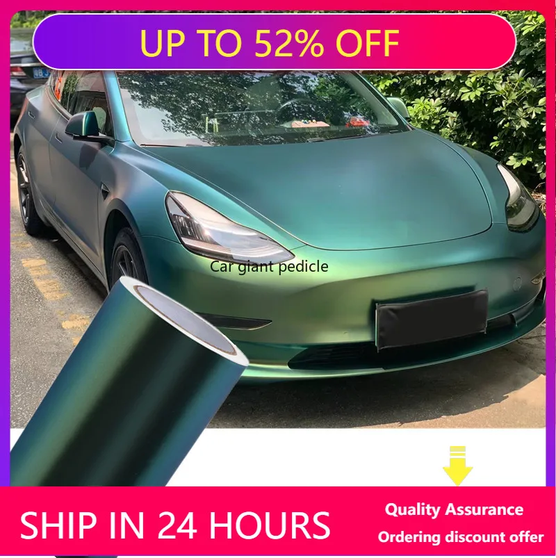 Matte Chameleon Spring Green Color Fliper Car Wrap Film Auto Plastic  Auto Plastic Assurance Air passage pattern Stickers
