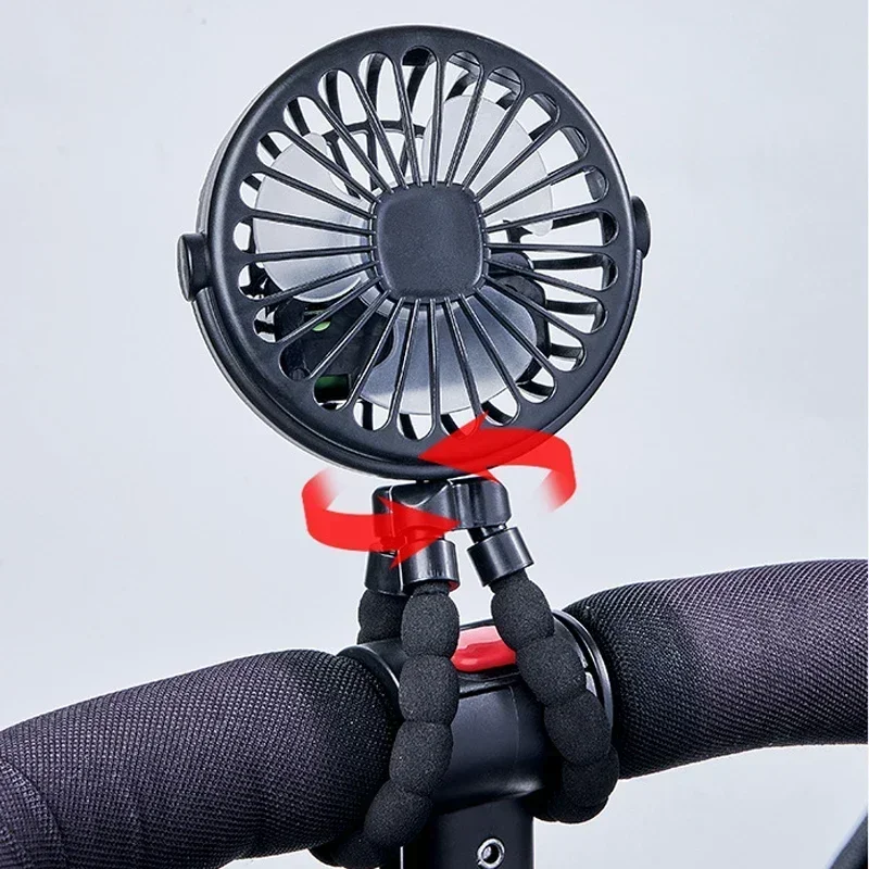

Upgraded Portable Baby Stroller Fan 360 Rotate Rechargeable Mini Clip on Fan with Flexible Tripod USB Rechargeable Bracket Fan