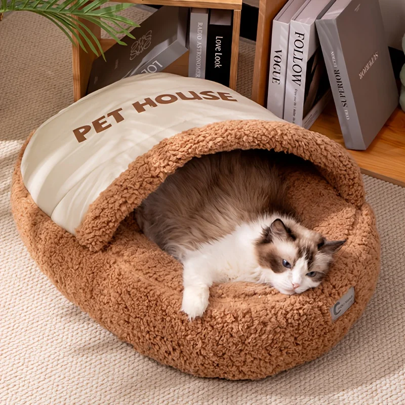 

Winter warm plush slippers cave bed non-slip base soft fabric very suitable easy to clean and durable design