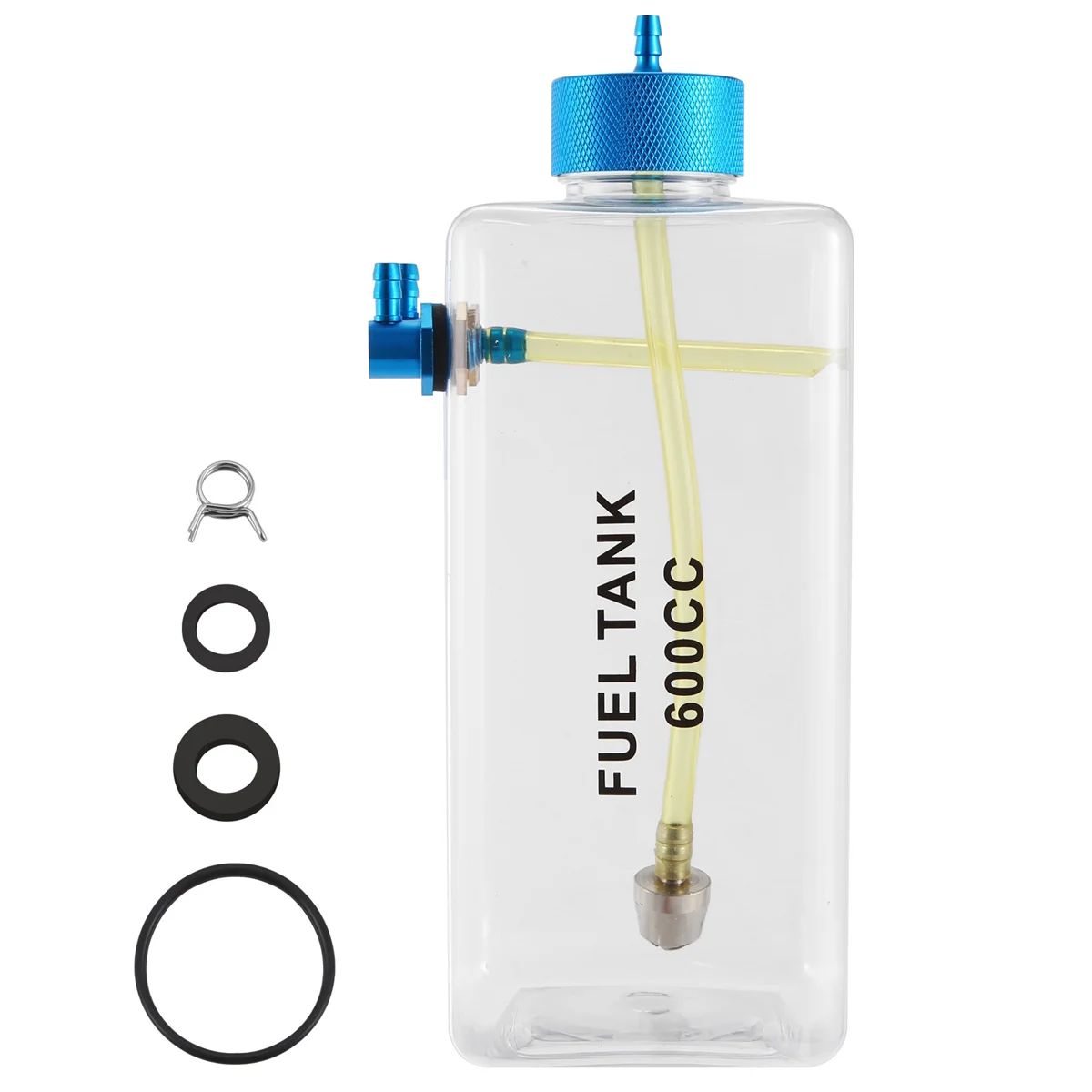 Y34A Brandstoftank Benzine Transparante Plastic Fles 600CC CNC voor RC Gas en Nitro Vliegtuig