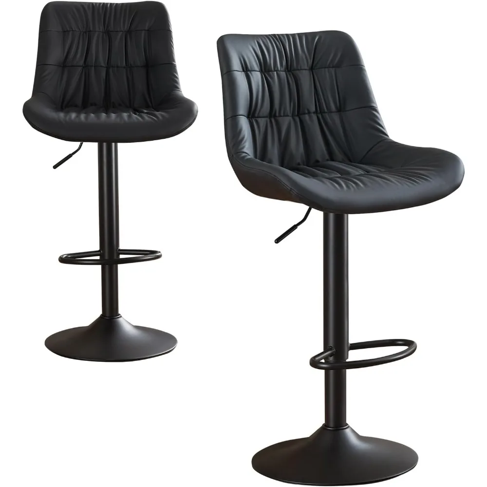 

Bar Stools Set of 2,Barstools Modern Counter Stools,Adjustable Swivel Armless Barstools PU Leather Upholstered Swivel Bar Stools
