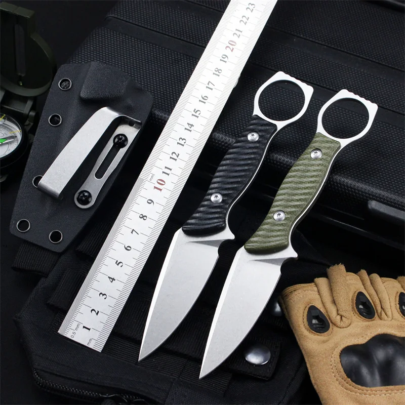 

Straight Knife Camping G0190 14C28N Fixed Blade Micarta Handle Tactical Outdoor Hiking EDC Tool Fishing Hunting Survival Knife