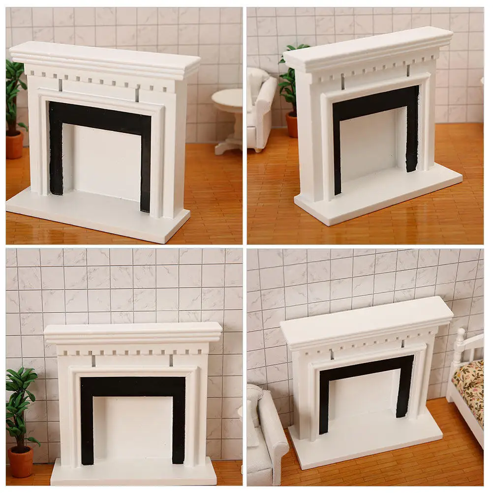

Wooden Mini House Fireplace 1:12 Scale Exquisitely Made Natural Texture Strong Durability Vintage Style Dollhouse Decoration