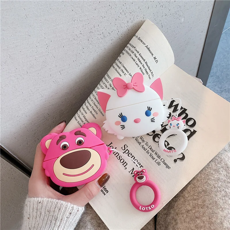 Disney Maria Lotso Case For AirPods 1 2 Pro 3 Cute Cat Strawberry Bear Silicone Wireless Bluetooth Earphone Charging Box Cover