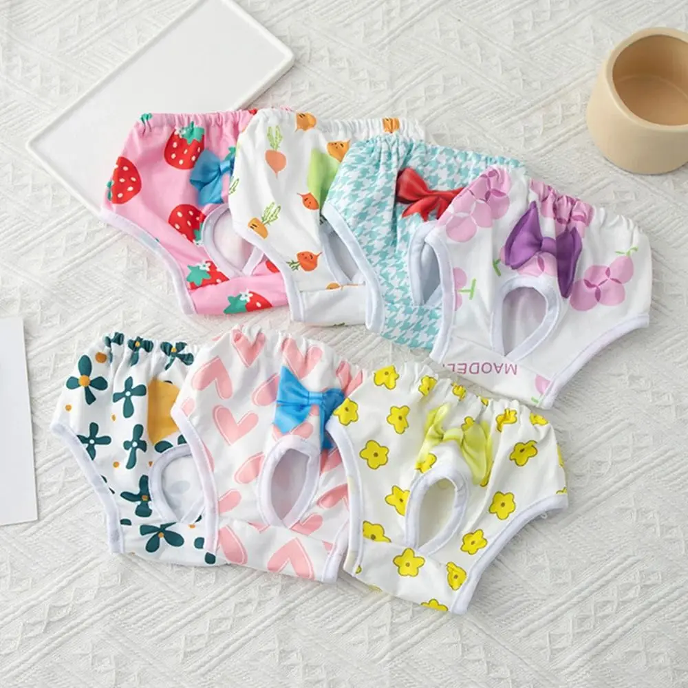 Portable Washable Dog Physiological Pants Cartoon Leakproof Dog Menstrual Pants Breathable Cute Pet Supplies
