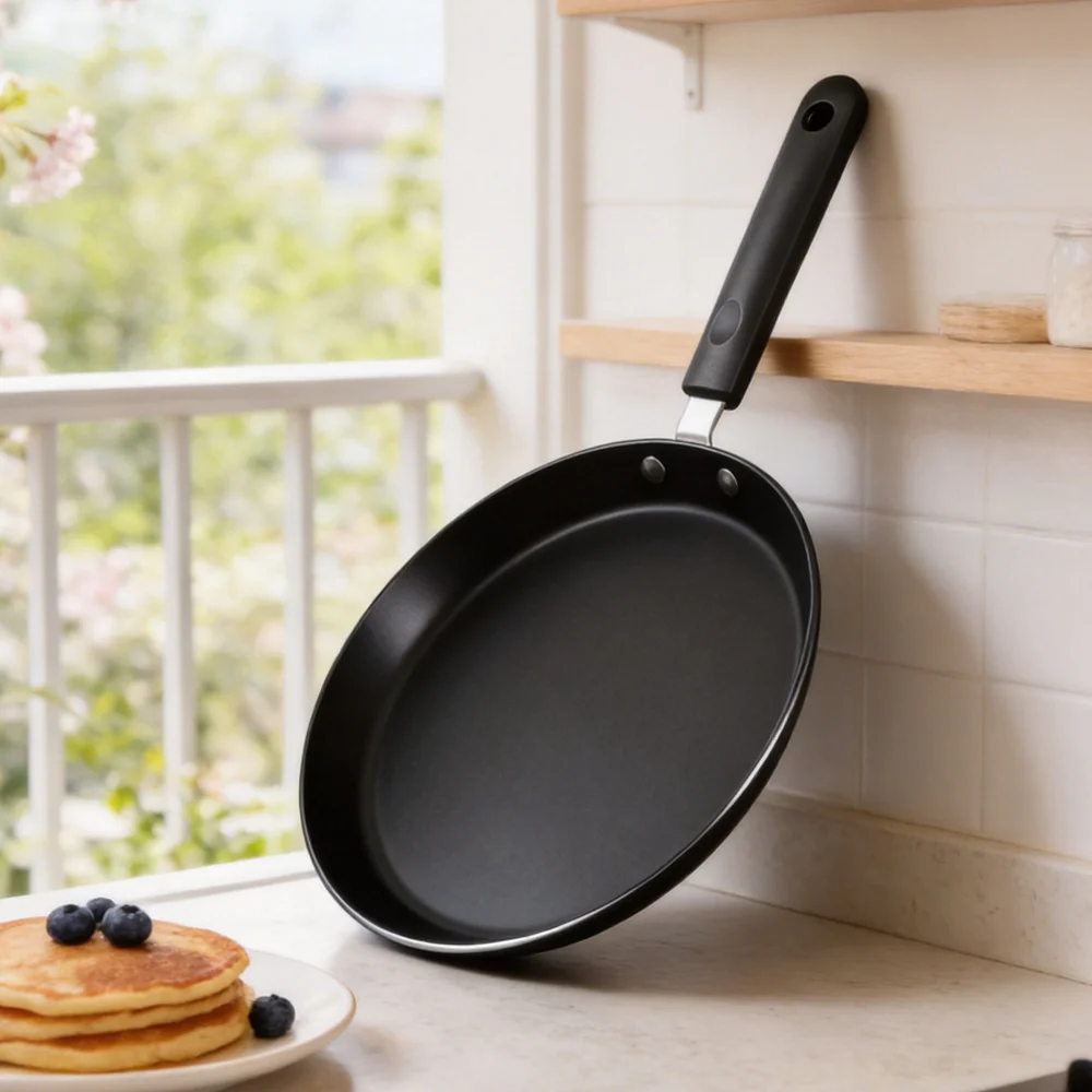 COOKER KING Non‑Stick Crepe Pan Tawa Pancake Frying Pan Metal Saucepan Compatible Induction Gas Kitchen Cooking Tools