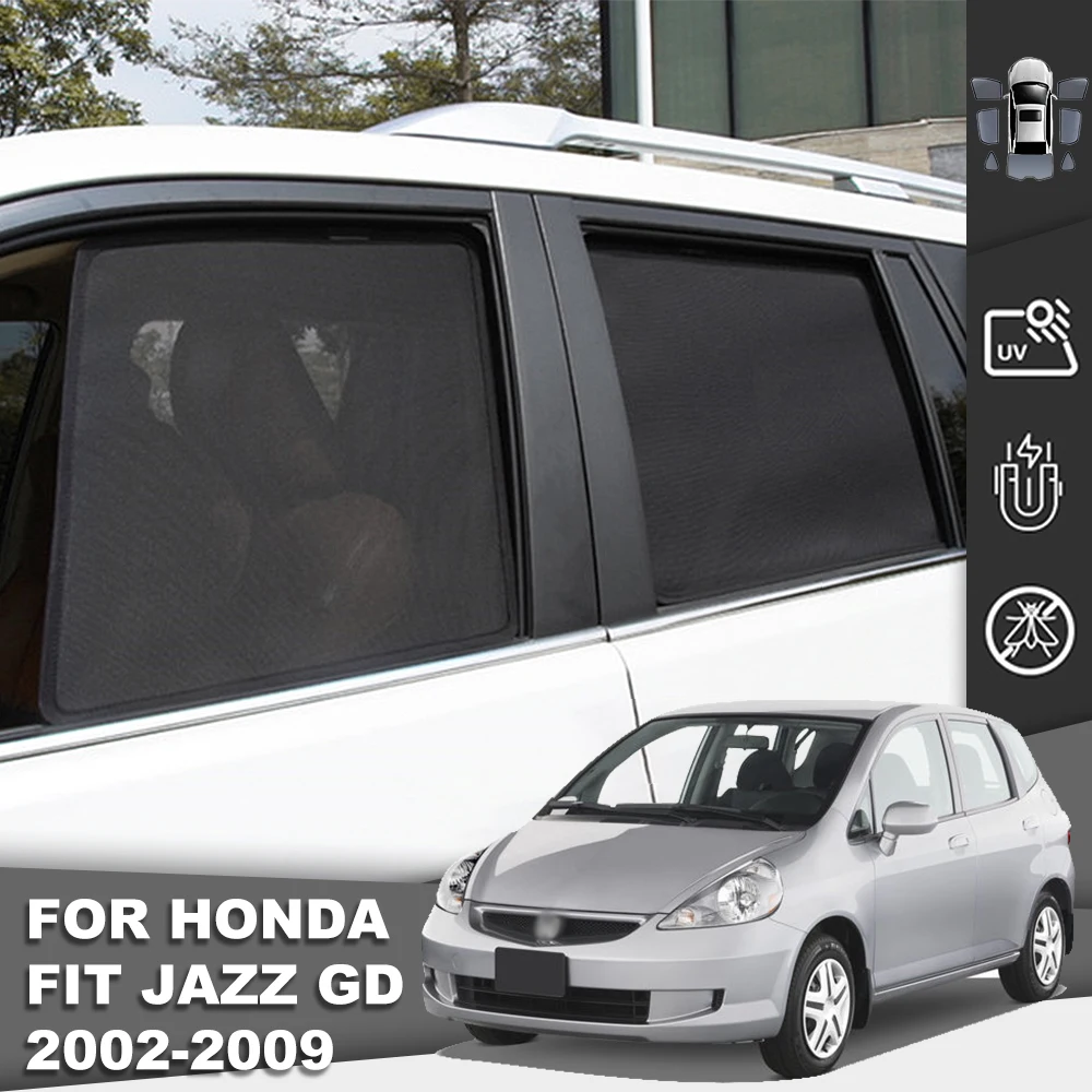 For Honda Jazz 2003 2004 2005 2006 2007 2008 Fit Magnetic Car Sunshade Front Windshield Frame Curtain Rear Side Window Sun Shade