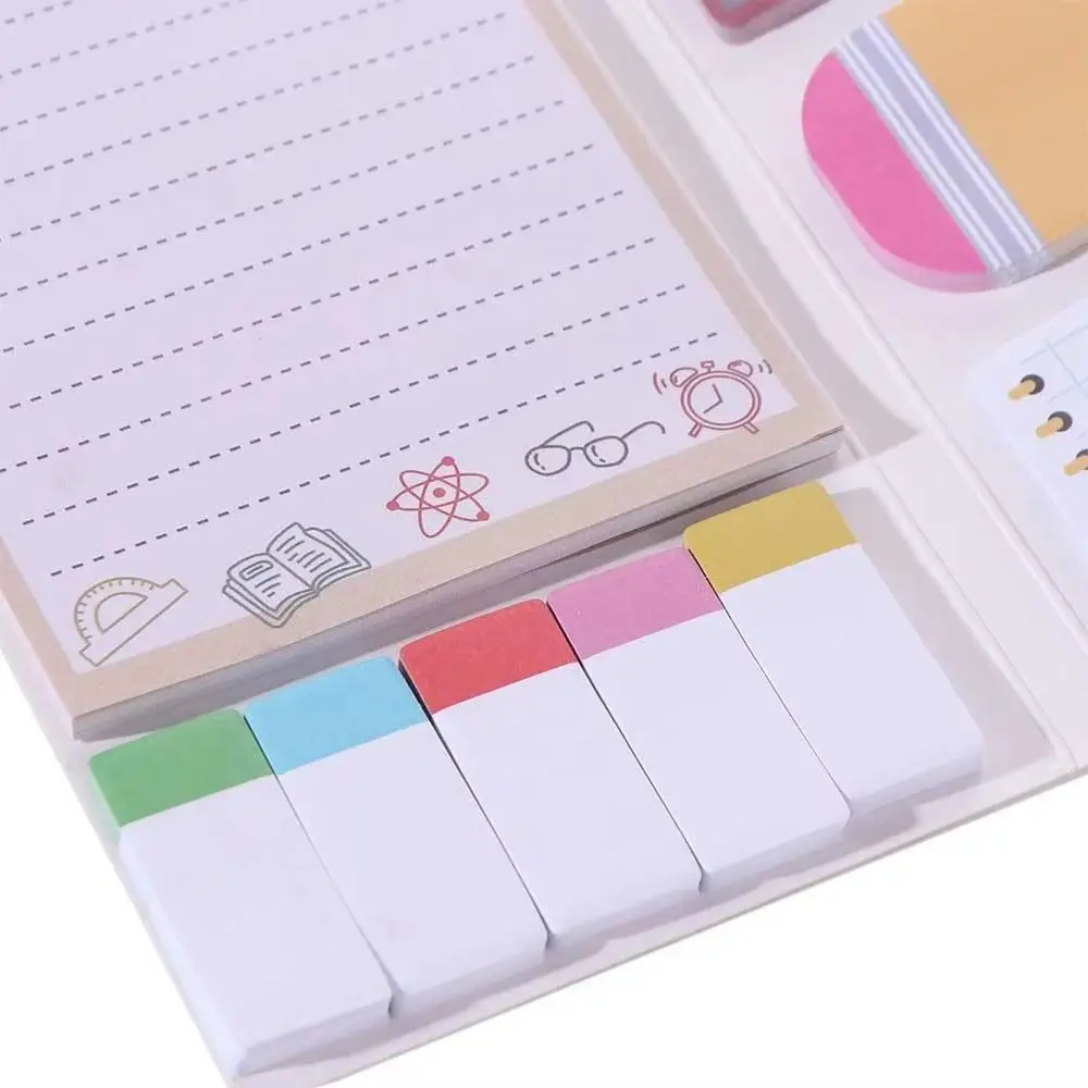 Shaped Sticky Notes Teacher Sticky Notes Repositionable Removable Adhesive Sticky Note Booklet English Text Cartoon Pattern