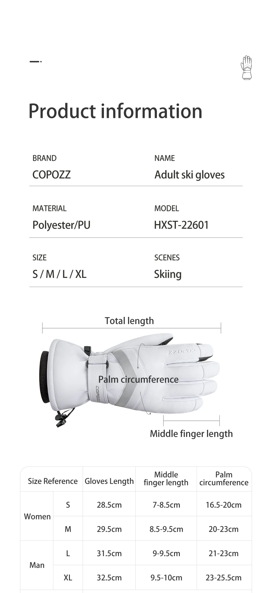 COPOZZ NEUE Winter Ski Handschuhe Männer Wasserdichte Warme Schneemobil Handschuhe Frauen Verdicken Thermische Schnee Handschuhe Mit Touchscreen Funktion – Detail 1