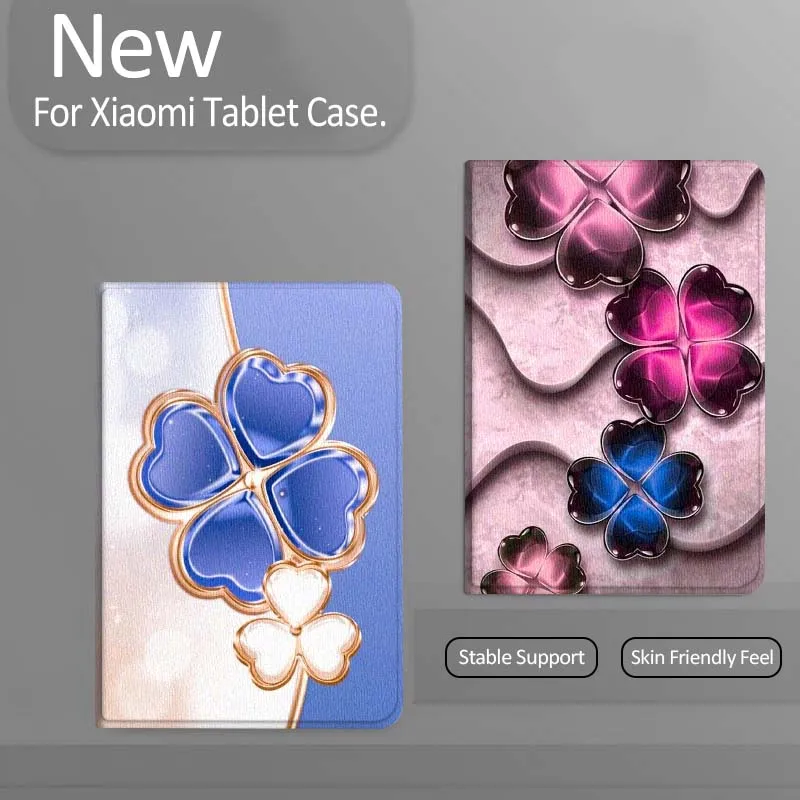 

Pink Heart Flower Art Purple Tablet Case For Xiaomi Redmi Mini Pad SE K 2 4 5 6 7 8 2023 2025 11 8.8 11.2 10.1 Pro Gift