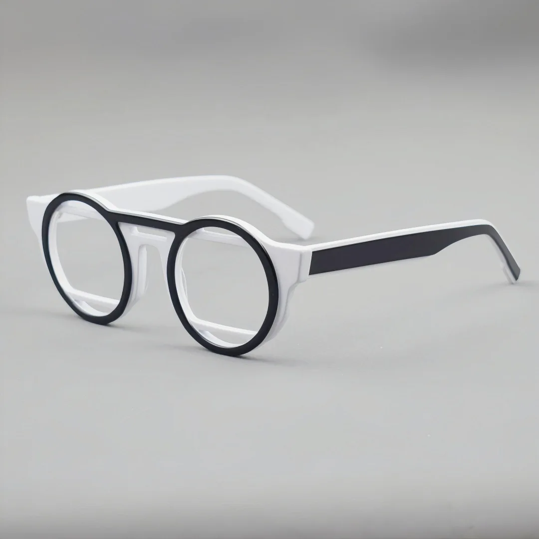 

2025 New High-Quality Retro Handmade Acetate Eyeglasses Frames Unisex Customizable with Blue Light Filter Prescription Lenses