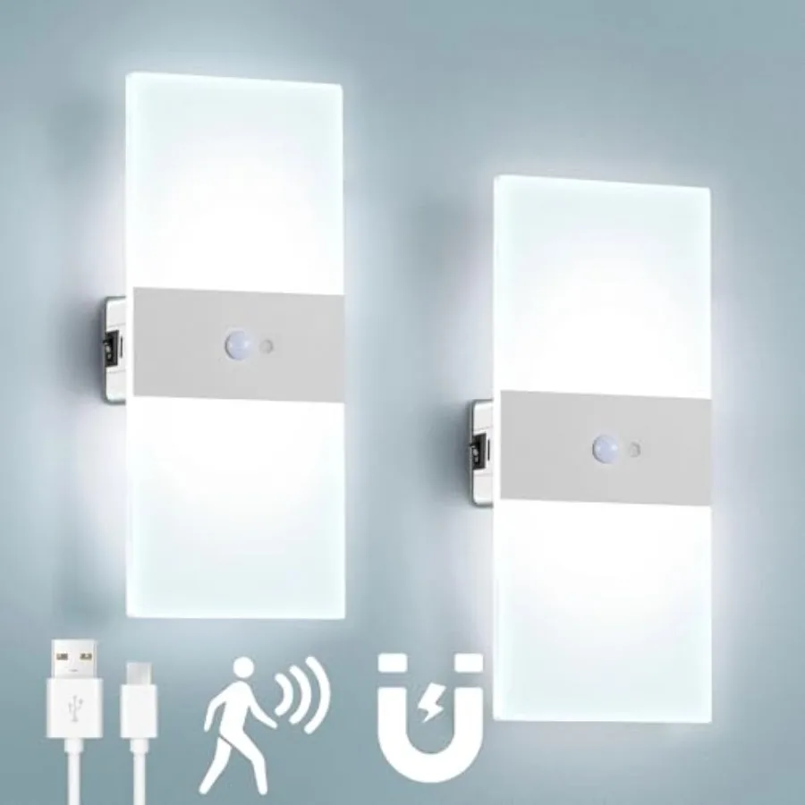

Motion Sensor Rechargeable Light, LED Closet Light with USB-C Charging, Magnetic Mount, Auto On/Off for Hallway, Bathroom, Pant