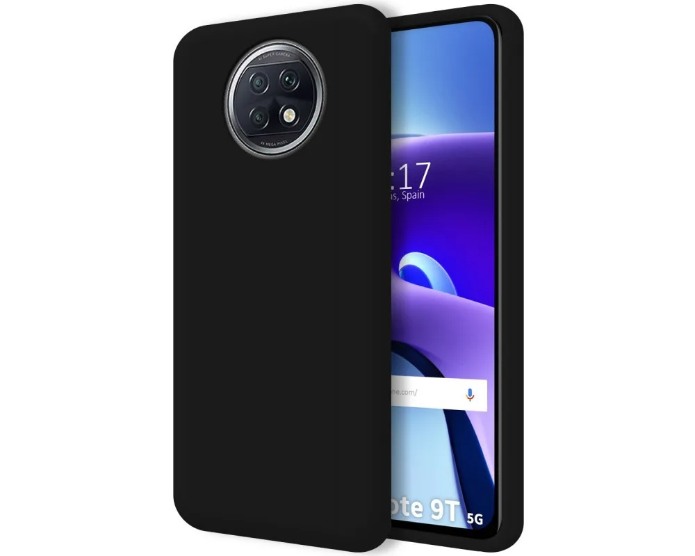 Ultra Soft liquid silicone case for Xiaomi Redmi Note 9T 5G black color