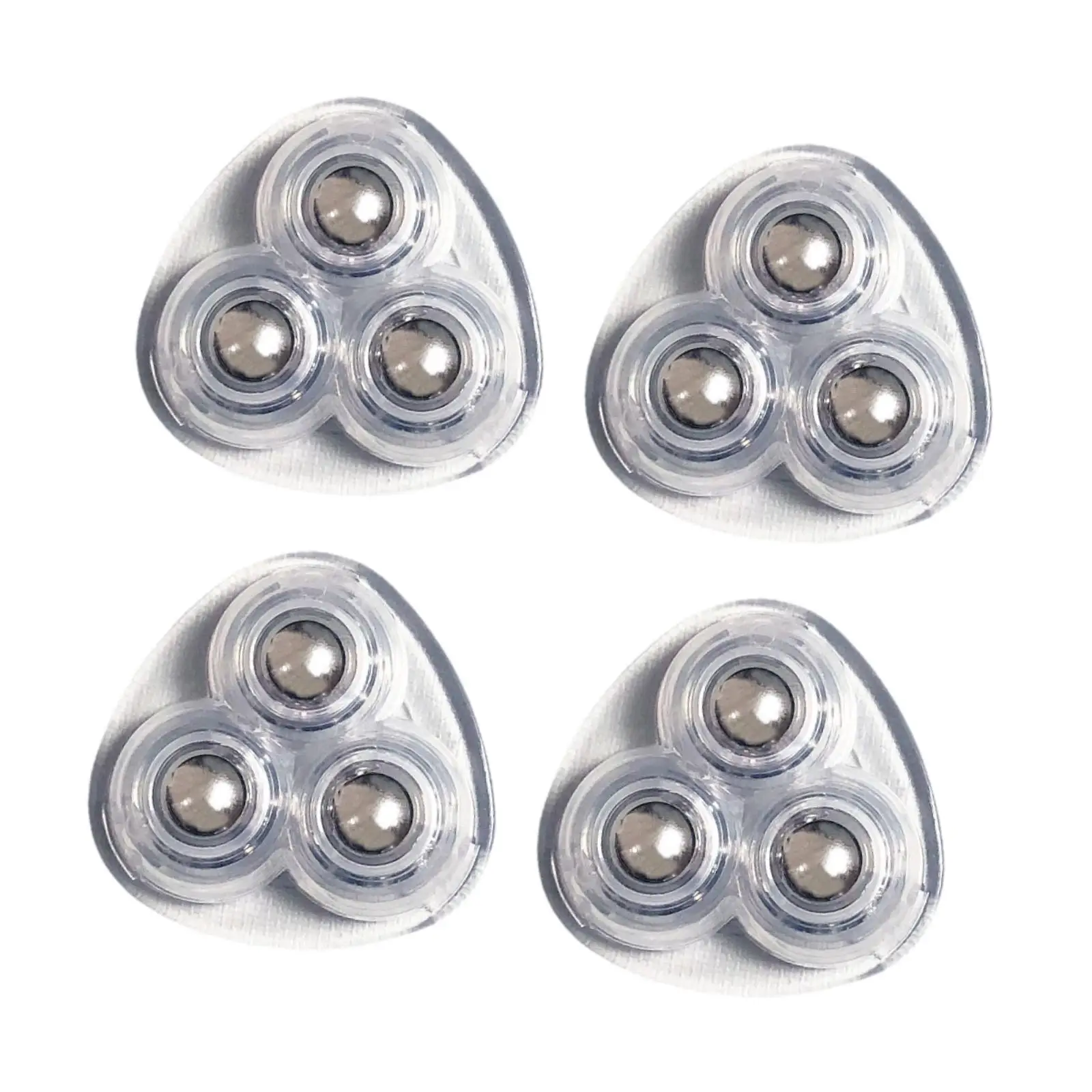 4 Pieces Self Sticky Caster Wheel Furniture Sliders with 3 Balls Bearings Roller Casters Mute 360 Swivel Pulley for Trash Can