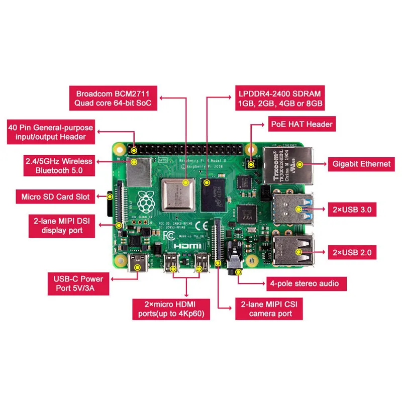 4th generation B type 8G UK original packaging Pi 4b/3B + development board Python programming mini pc