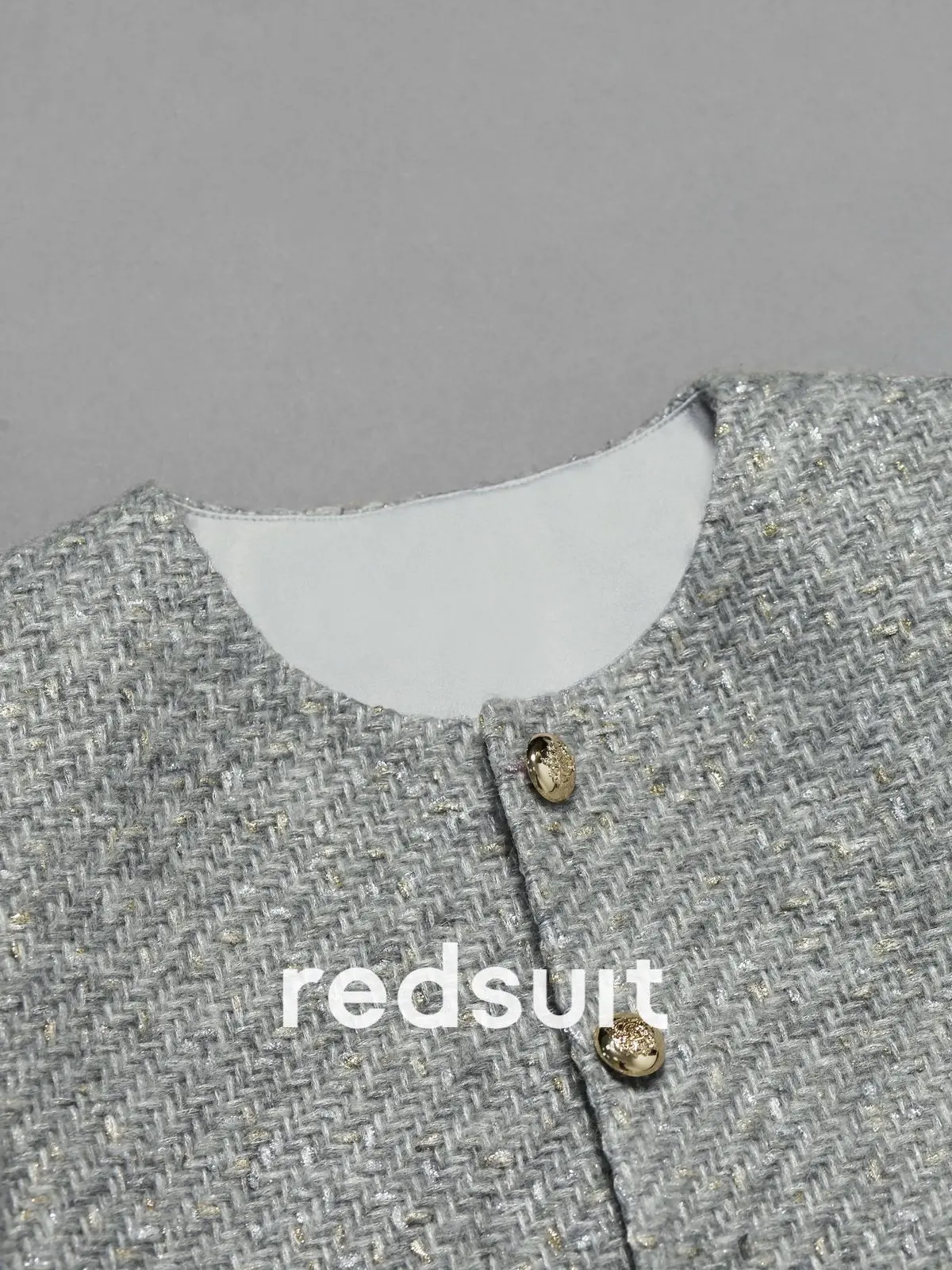 New Noble woven texture coarse woolen gray coat versatile Custom size