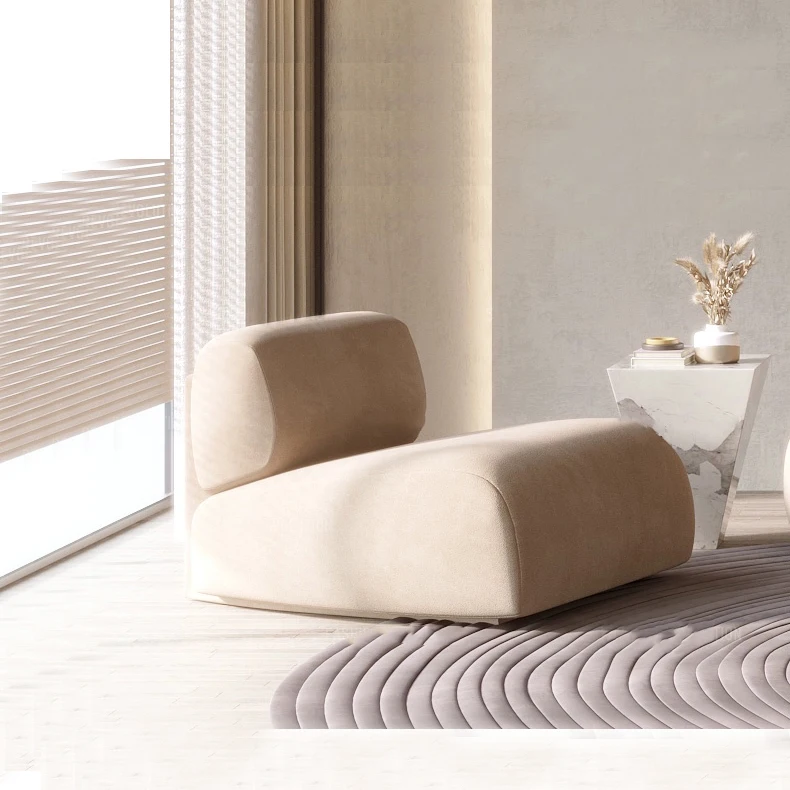 

Modern Furniture Living Room Single Sofa Chair Teddy Fabric Leisure Armchair Nordic Design