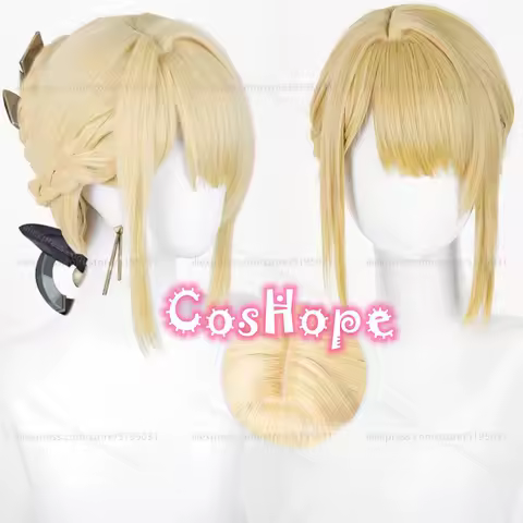 ZZZ Evelyn Chevalier Cosplay Wig 30cm Short Light Yellow Wig Cosplay Anime Cosplay Wig Heat Resistant Synthetic Wigs