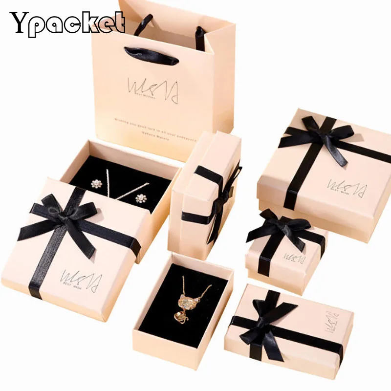 

Pink Butterfly Dress Jewelry Paper Packaging Box Ring Earring Necklace Pendant Display Case Gift Wedding Party Boxes 30pc/Lot
