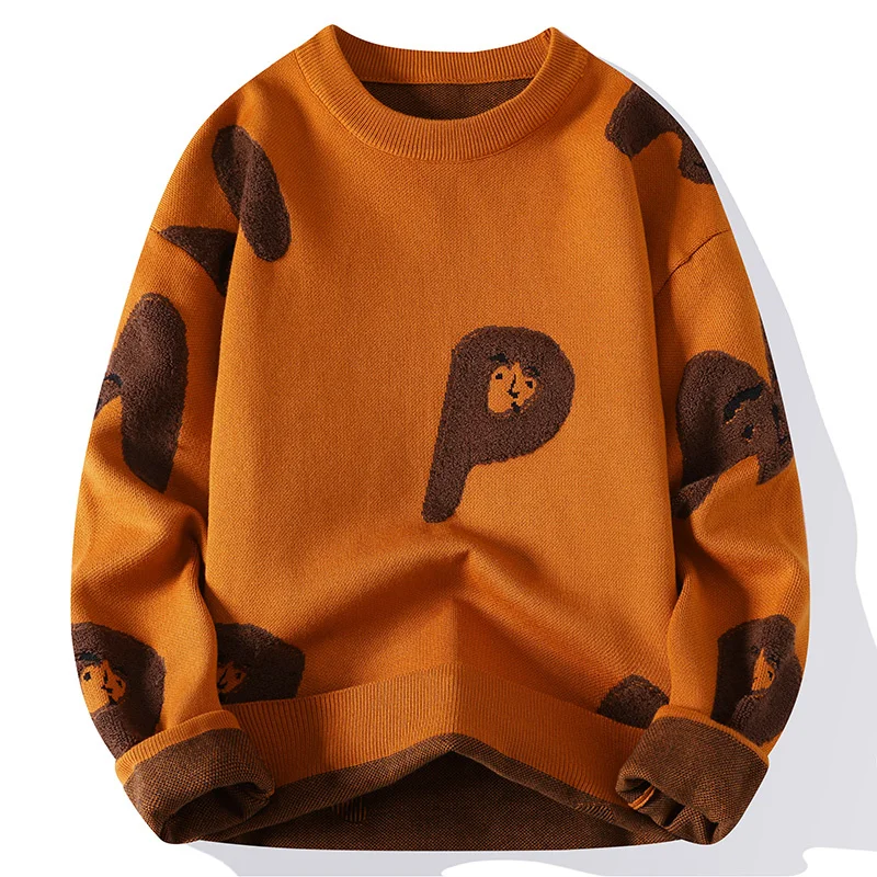

GIOIOMen's Sweater，Autumn and winter new high-quality round neck anti-pilling casual knit sweater，Men's Clothing