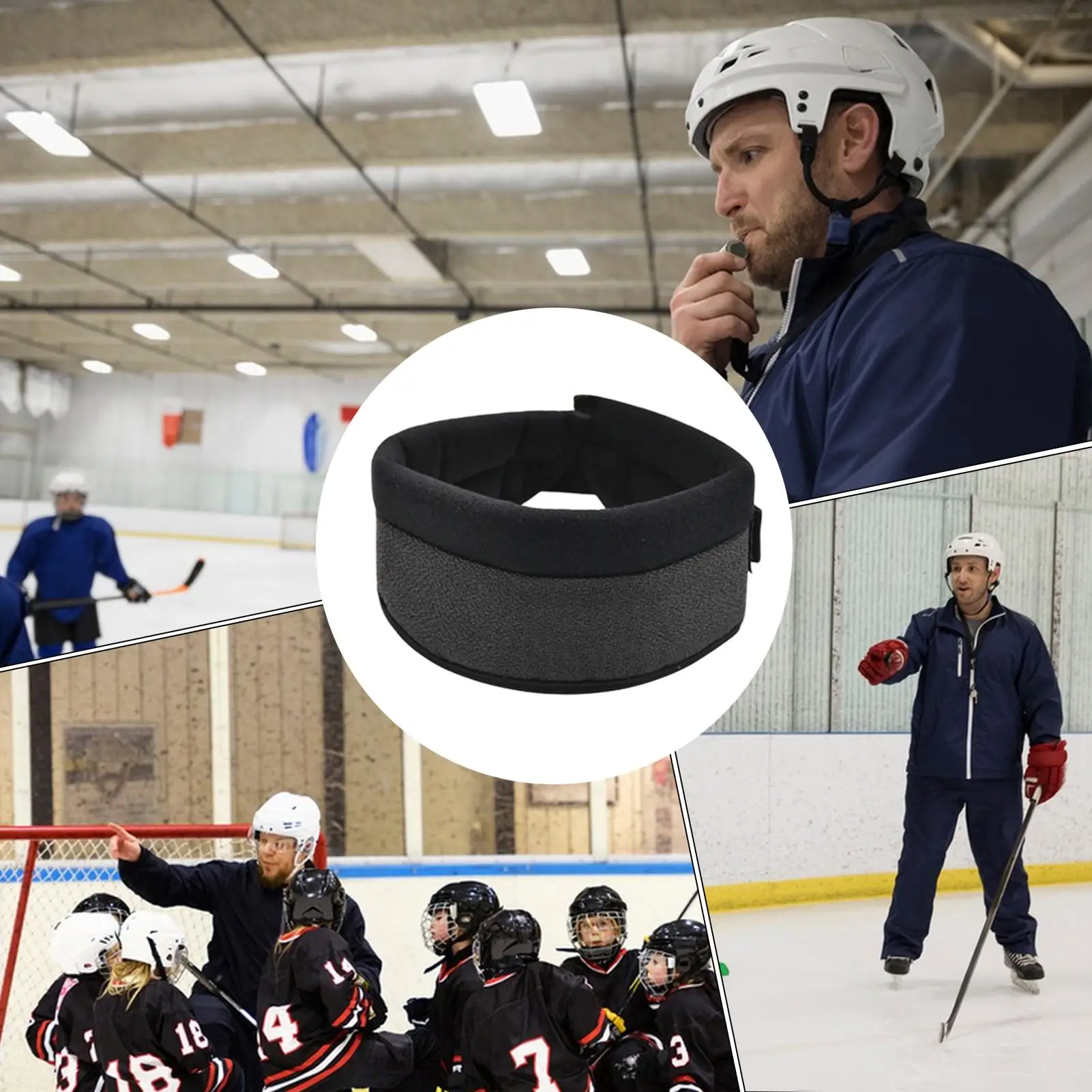 واقي رقبة الهوكي المقاوم للقطع، واقي طوق هوكي الجليد الناعم القابل للتعديل، حماية للرقبة قابلة للتنفس للممارسة والبطولة #5