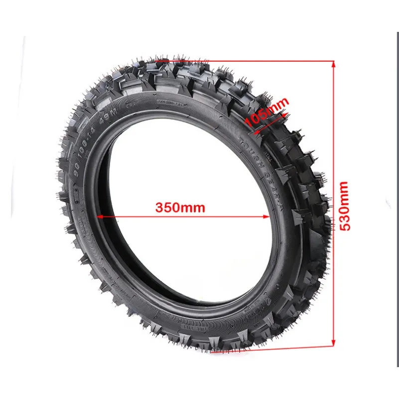 Off Road Tire 90/100-14 70/100-17 Inner And Outer Tires For Mud Pit Motorcycle    14/17 Inch Rear/Front Wheel